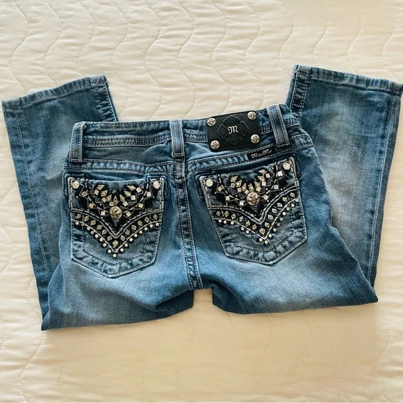 Girls Miss Me crop jeans, SZ 14 - Picture 3 of 6